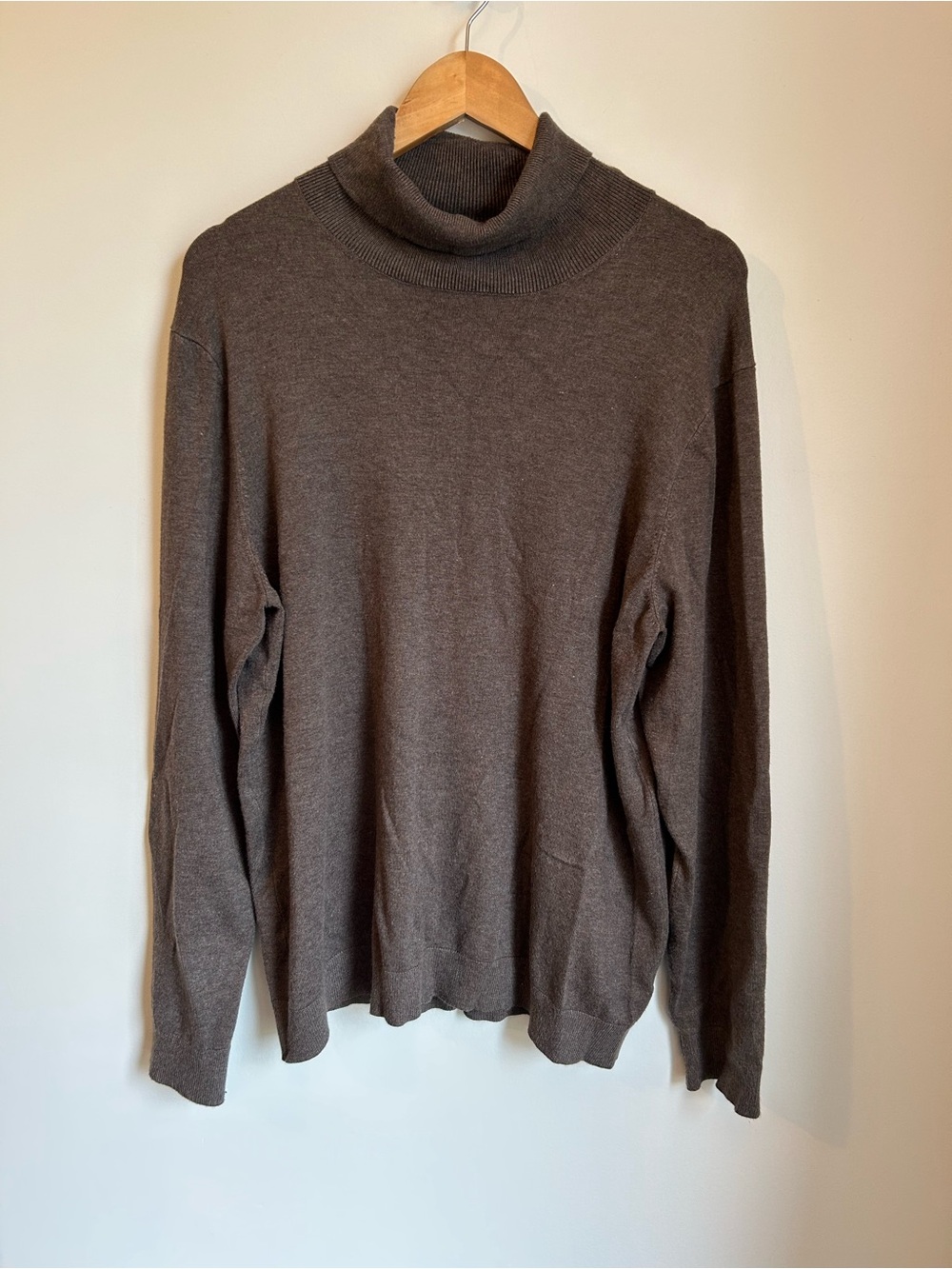 Le 31 par Simons Men's Turtleneck Knit Sweater Lenzing Ecovero Brown Taupe XL